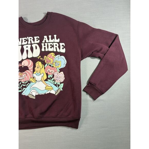 Disney Alice in Wonderland Sweatshirt Women’s Medium “We’re All Mad Here” - Picture 4 of 7